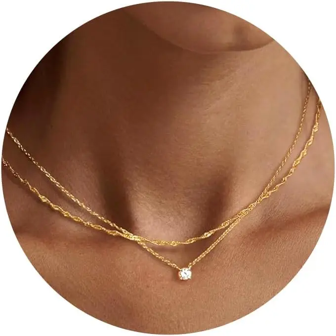 Tewiky Dainty 14k Gold Plated/Silver Cubic Zirconia Necklaces for Women, Simple CZ Jewelry Necklaces Trendy Gifts
Tewiky Dainty 14k Gold Plated/Silver Cubic Zirconia Necklaces for Women, Simple CZ Jewelry Necklaces Trendy Gifts