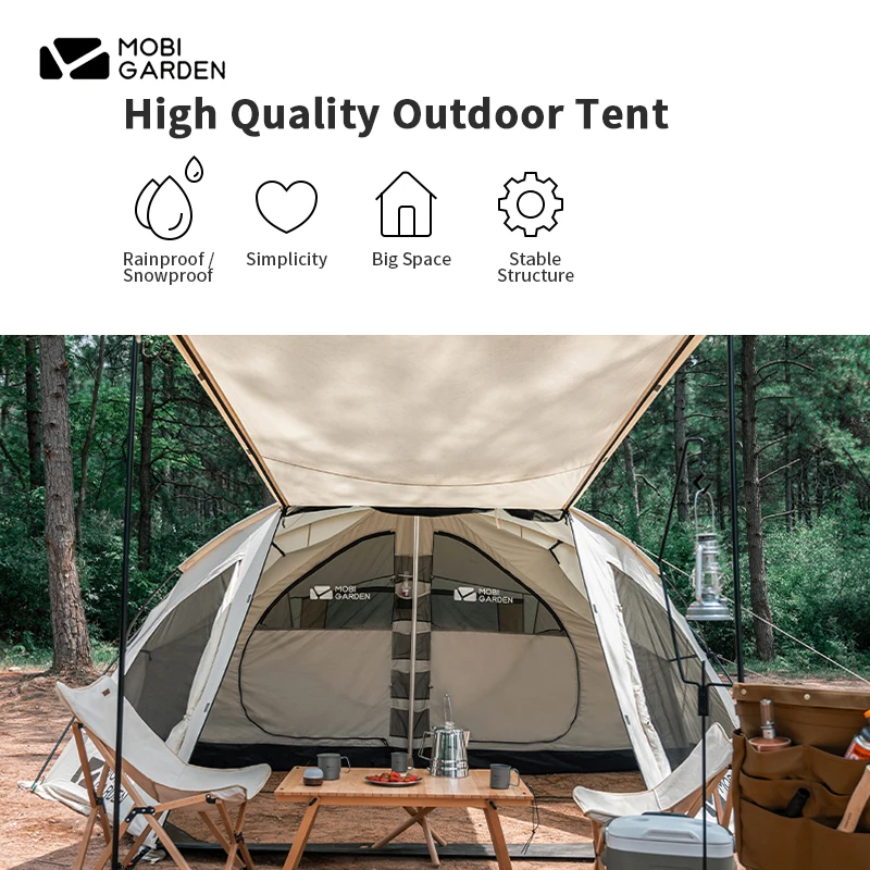 MOBI GARDEN Era290 Утолщенный полиэстер 5-8 человек Большая просторная водонепроницаемая палатка 7001 Алюминиевый столб Хлопковая палатка-пирамида для кемпинга
MOBI GARDEN Era290 Утолщенный полиэстер 5-8 человек Большая просторная водонепроницаемая палатка 7001 Алюминиевый столб Хлопковая палатка-пирамида для кемпинга