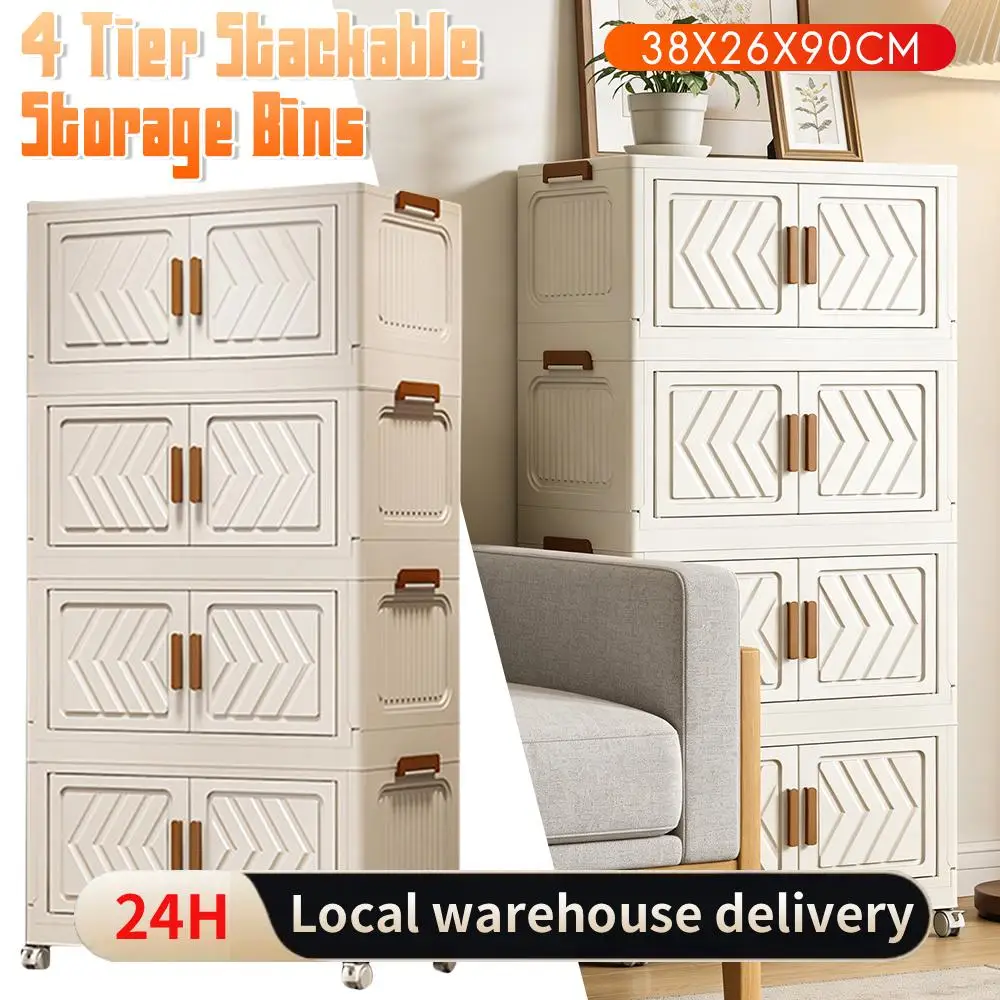 4-уровневые складные контейнеры для хранения с дверцами и колесами, органайзер из пластика PP+PET, выдвижной ящик, складной шкаф-полка для гостиной и спальни
4-уровневые складные контейнеры для хранения с дверцами и колесами, органайзер из пластика PP+PET, выдвижной ящик, складной шкаф-полка для гостиной и спальни