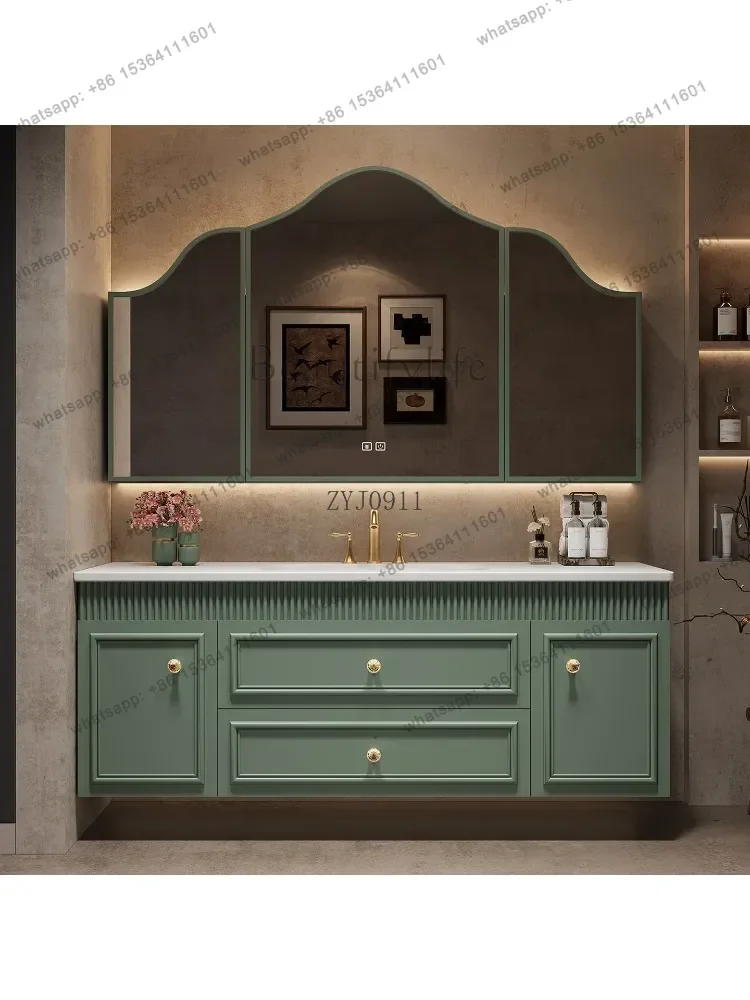 Light luxury French retro oak bathroom cabinet combination bathroom washbasin sink face basin
Light luxury French retro oak bathroom cabinet combination bathroom washbasin sink face basin