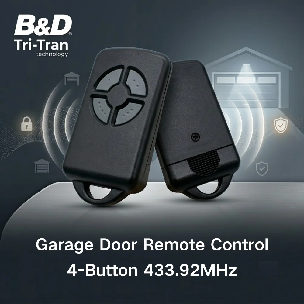 B&D 4 Button Tri-Tran Rolling Code Garage Door Remote Control 433.92MHz Keychain Transmitter for TB-7 TB-5 TB-6 Replacement
B&D 4 Button Tri-Tran Rolling Code Garage Door Remote Control 433.92MHz Keychain Transmitter for TB-7 TB-5 TB-6 Replacement