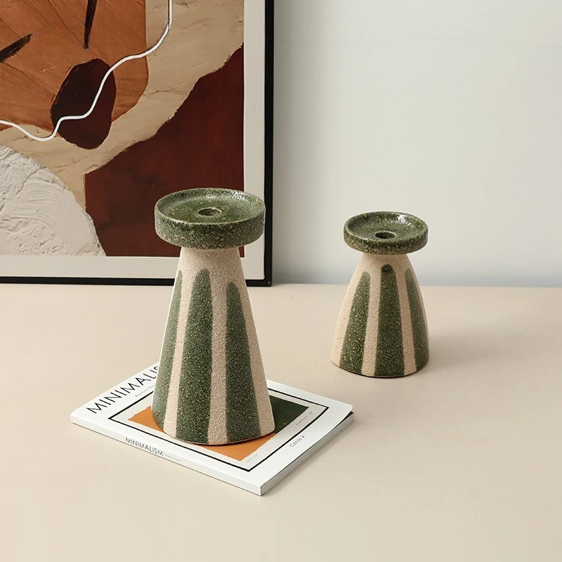 New Chinese style wabi sabi hand-painted ceramic torch candlestick ornament living room dining table decoration crafts
New Chinese style wabi sabi hand-painted ceramic torch candlestick ornament living room dining table decoration crafts