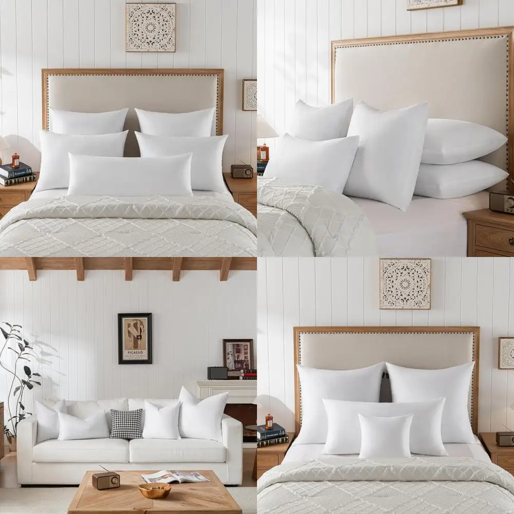 Set of 2 White Cotton Euro Pillow Inserts, 28x28, Down Feather Filled
Set of 2 White Cotton Euro Pillow Inserts, 28x28, Down Feather Filled