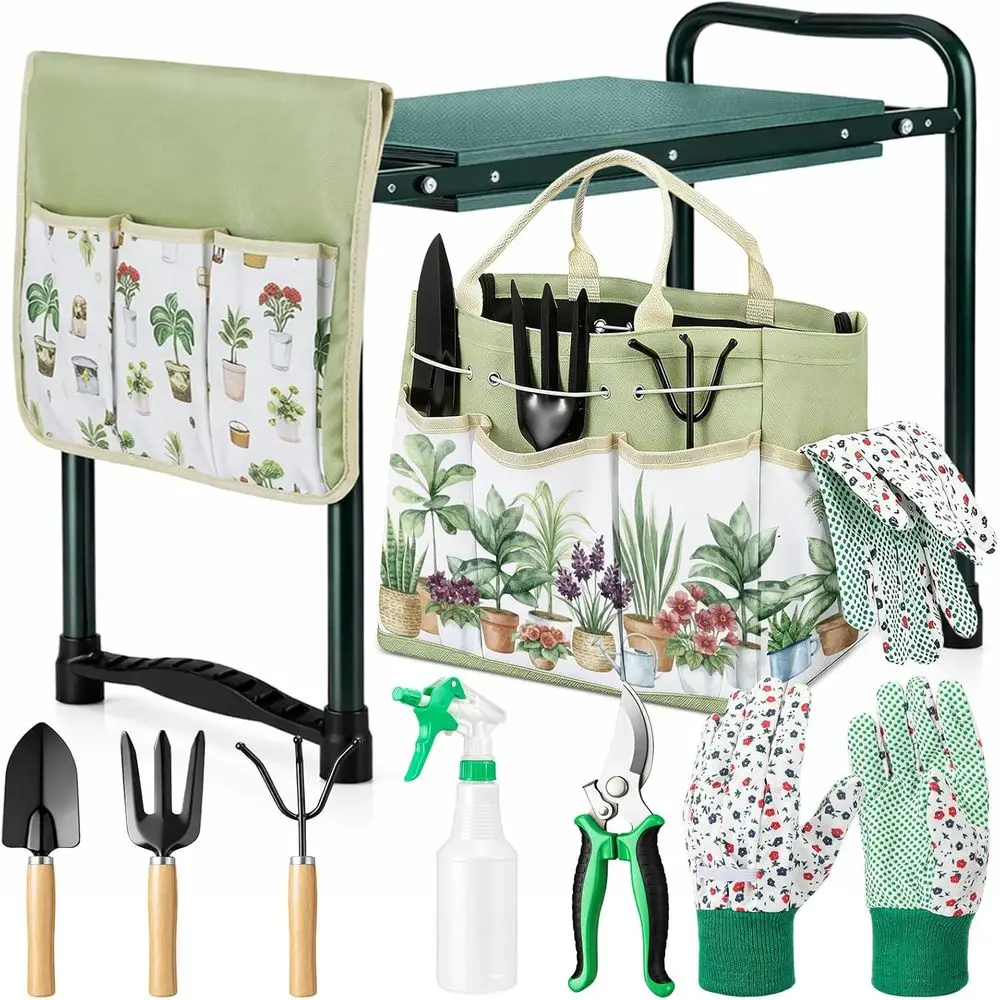 9-Piece Heavy Duty Garden Kneeler Set with Tools and Pouch for Comfortable Outdoor Yard Work
9-Piece Heavy Duty Garden Kneeler Set with Tools and Pouch for Comfortable Outdoor Yard Work