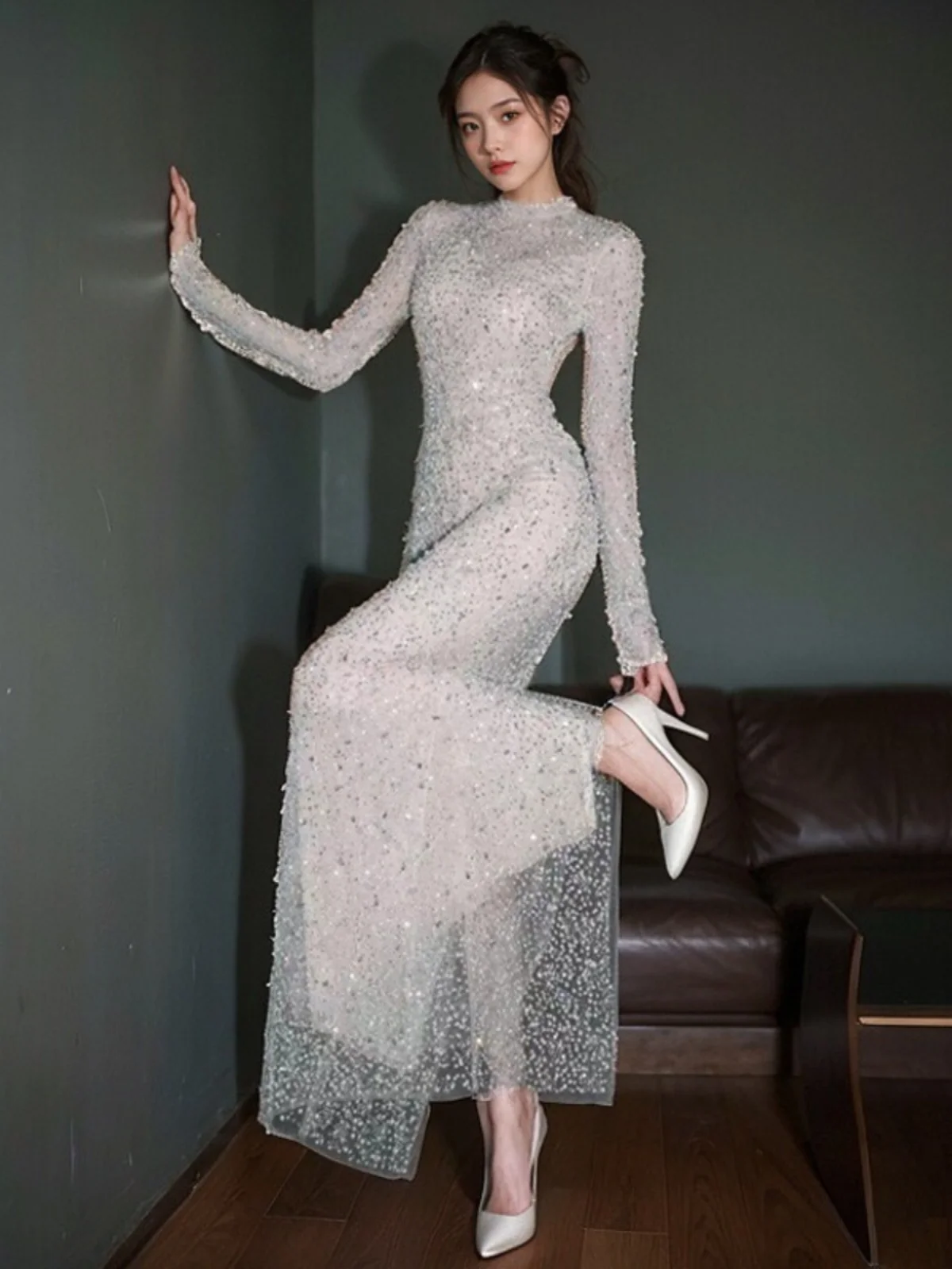 Ele White Fi Tail Evening Gown Glittering Luxury Wedding Dinner Host ow Dr Long Sve Floor Length Ball Gown
Ele White Fi Tail Evening Gown Glittering Luxury Wedding Dinner Host ow Dr Long Sve Floor Length Ball Gown