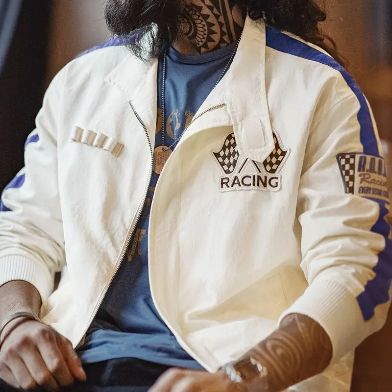 Мужская повседневная куртка Maden в стиле ретро American Racing с бейсбольным воротником, на молнии, с длинными рукавами, для весеннего сезона
Мужская повседневная куртка Maden в стиле ретро American Racing с бейсбольным воротником, на молнии, с длинными рукавами, для весеннего сезона