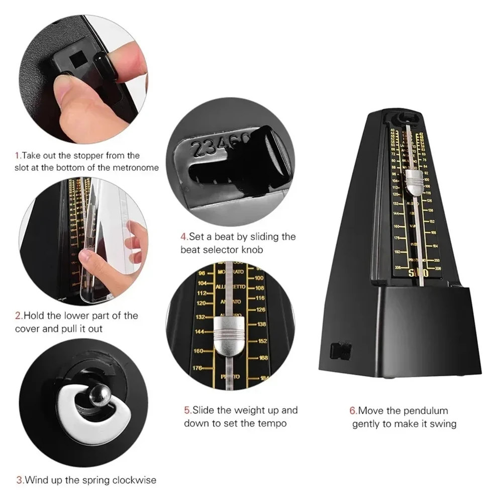 ABXI Standard Precision Mechanical Metronome Is Suitable For Piano, Guitar, Violin, Bass And Other Instruments
ABXI Standard Precision Mechanical Metronome Is Suitable For Piano, Guitar, Violin, Bass And Other Instruments
