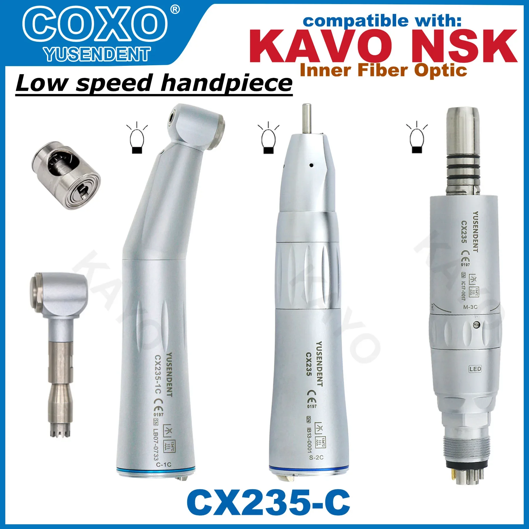 COXO CX235 1:1 Dental Handpiece Fiber Optic Low Speed Handpiece Straight Handpiece E Type LED Air Motor 6Pin Fit KAVO NSK
COXO CX235 1:1 Dental Handpiece Fiber Optic Low Speed Handpiece Straight Handpiece E Type LED Air Motor 6Pin Fit KAVO NSK