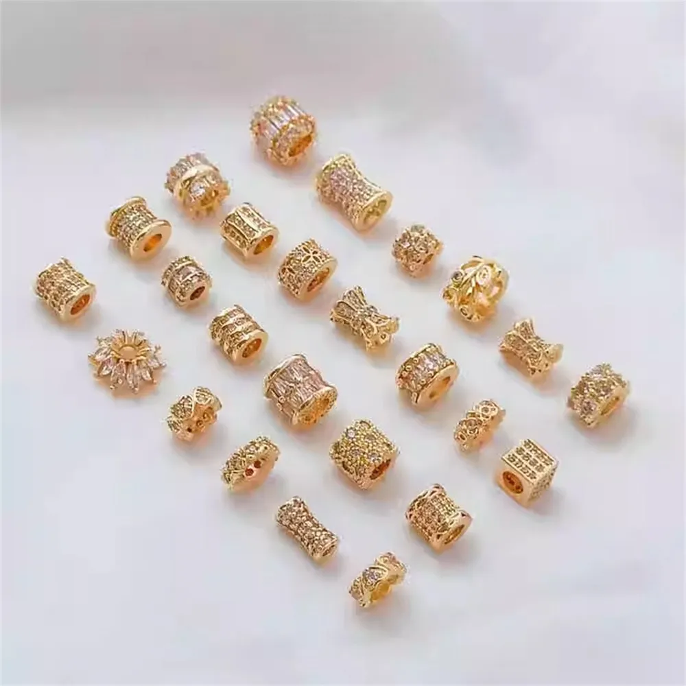 14K Gold-plated Micro-inlaid Zircon Luotong Little Waist Bucket Beads with Beads, Handcrafted DIY Bracelet Necklace Pendant
14K Gold-plated Micro-inlaid Zircon Luotong Little Waist Bucket Beads with Beads, Handcrafted DIY Bracelet Necklace Pendant