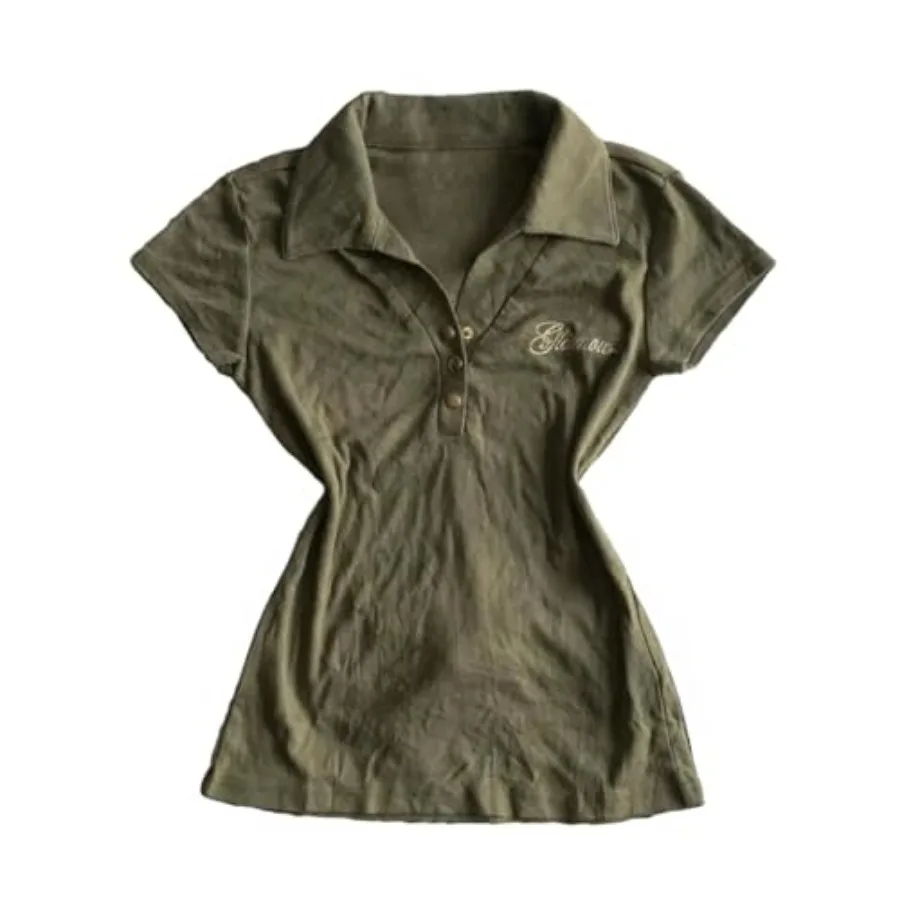 Y2k Grunge Polo Collared Shirts Women Button Down Crop Top 2000s Emo Vintage Streetwear Summer
Y2k Grunge Polo Collared Shirts Women Button Down Crop Top 2000s Emo Vintage Streetwear Summer