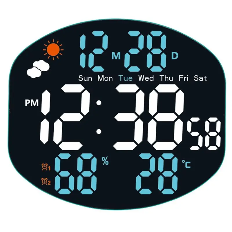 【A08I】Digital Alarm Clock Standing/Hanging Wall Clock Weather Station Temp/Humidity Auto Dimming/Date/Two Alarm Set Blue And Whi
【A08I】Digital Alarm Clock Standing/Hanging Wall Clock Weather Station Temp/Humidity Auto Dimming/Date/Two Alarm Set Blue And Whi