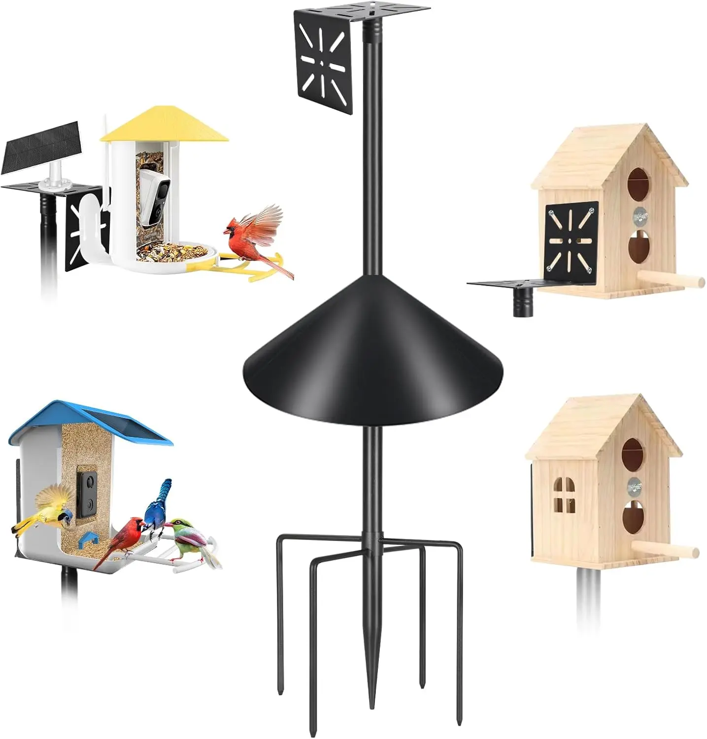 Adjustable Bird Feeder Pole with Squirrel Baffle and Bird Bath - Heavy Duty Universal Stand for Backyard
Adjustable Bird Feeder Pole with Squirrel Baffle and Bird Bath - Heavy Duty Universal Stand for Backyard