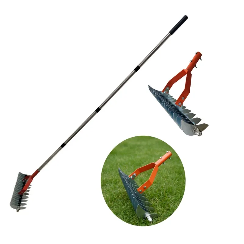 Ручной грабель для удаления мха и сухой травы, с регулируемой ручкой, практичный инструмент для ухода за садом и газоном
Ручной грабель для удаления мха и сухой травы, с регулируемой ручкой, практичный инструмент для ухода за садом и газоном