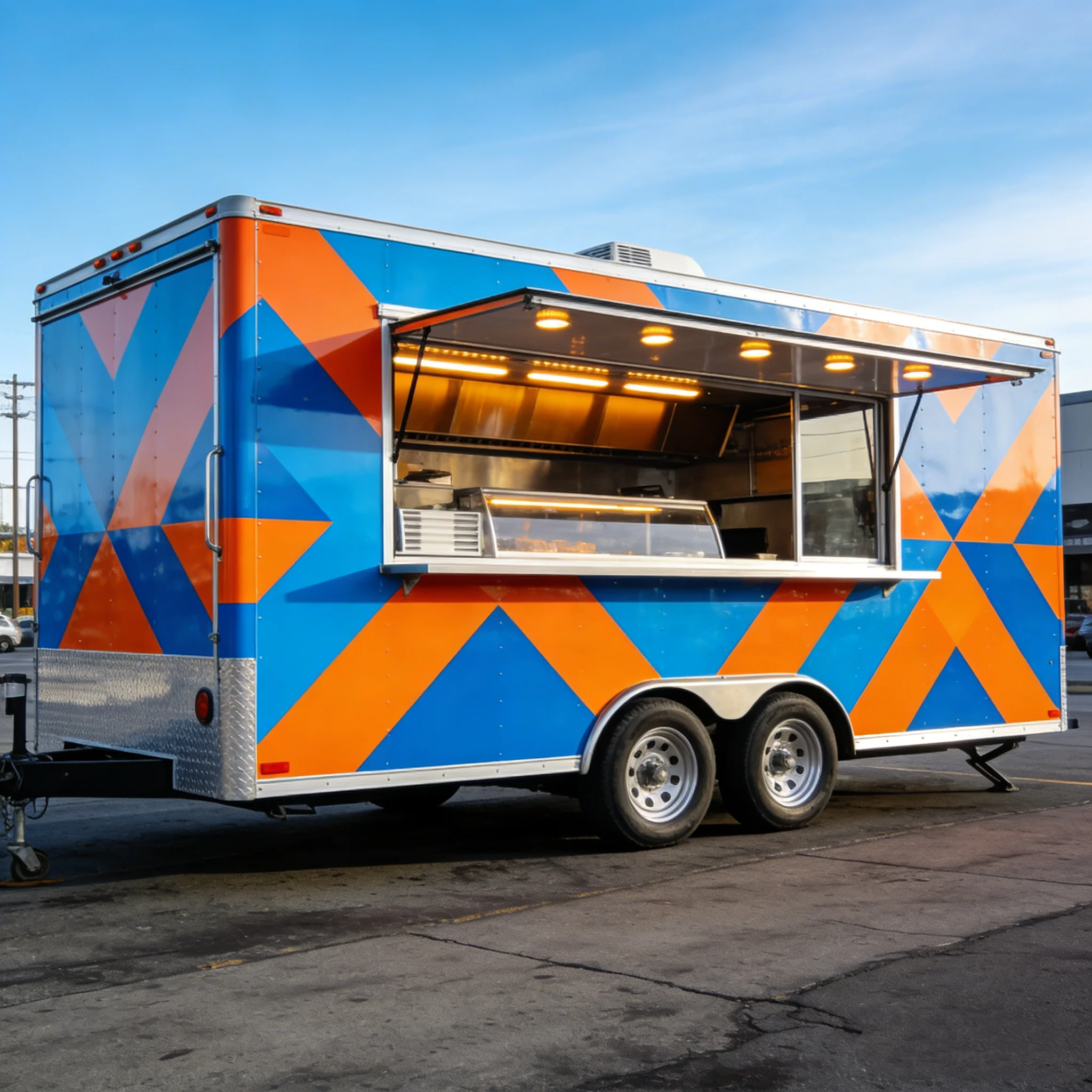 Mobile Food Trailer Fully Equipped Hot Dogs Sandwiches Drinks Commercial Street Vending Cart Outdoor Catering Kitchen Food Van
Mobile Food Trailer Fully Equipped Hot Dogs Sandwiches Drinks Commercial Street Vending Cart Outdoor Catering Kitchen Food Van