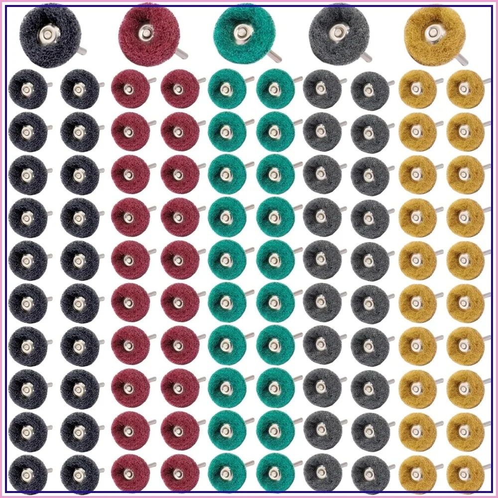 100 Pcs 1 Inch Abrasive Buffing Wheels Set for Rotary Tools - 5 Grits, 1/8 Shank
100 Pcs 1 Inch Abrasive Buffing Wheels Set for Rotary Tools - 5 Grits, 1/8 Shank