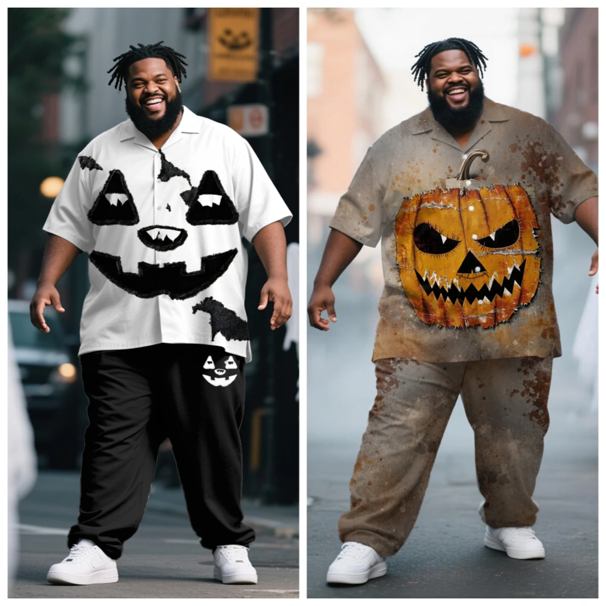 S-9XL Men's Halloween Pumpkin Print Oversized Shirt & Pants Set Multi-Design Casual 2-Piece Outfit
S-9XL Men's Halloween Pumpkin Print Oversized Shirt & Pants Set Multi-Design Casual 2-Piece Outfit