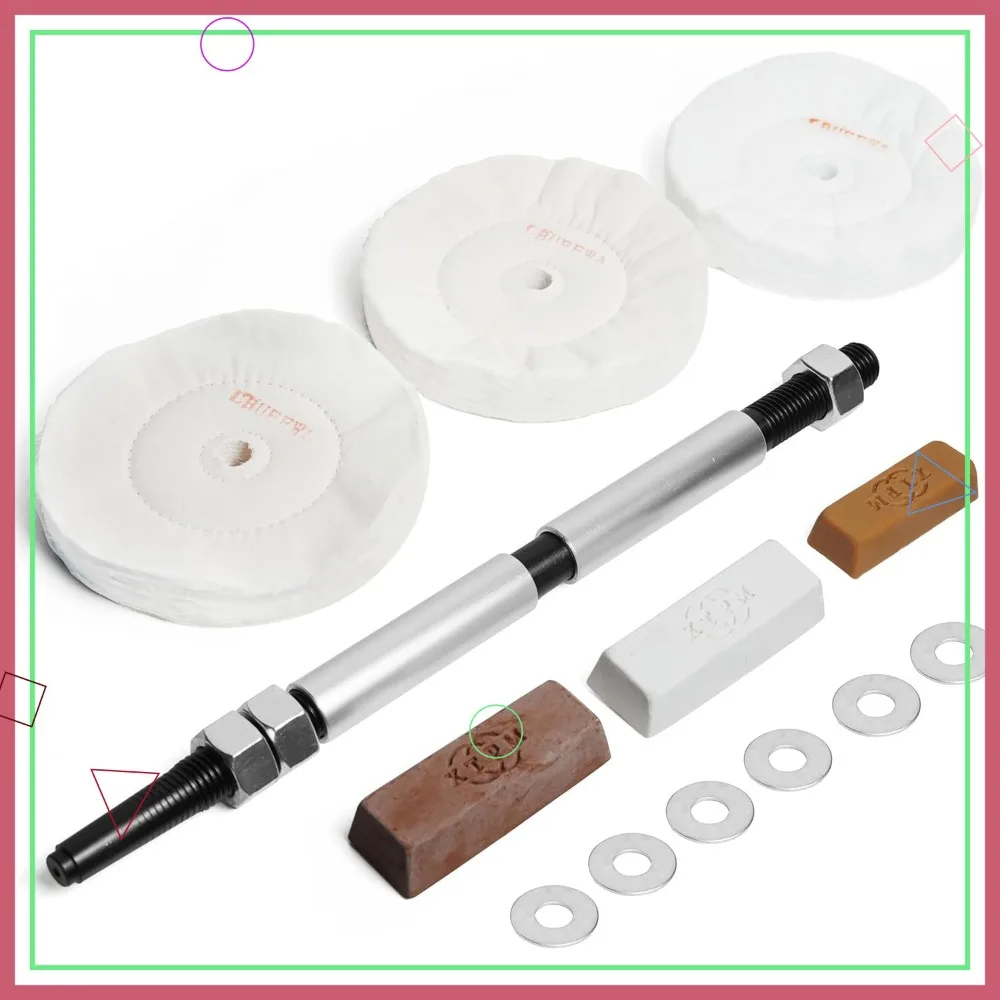 MT2 Mandrel 8" 3-Step Buffing Wheel Kit for Wood Lathe, Tripoli White Diamond & Carnauba Wax Compounds
MT2 Mandrel 8" 3-Step Buffing Wheel Kit for Wood Lathe, Tripoli White Diamond & Carnauba Wax Compounds