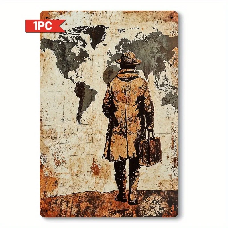 2D Flat, 1pc Vintage World Map Explorer Metal Wall Sign - 8x12 Inch Iron Rustic Decor with Antique Illustration
2D Flat, 1pc Vintage World Map Explorer Metal Wall Sign - 8x12 Inch Iron Rustic Decor with Antique Illustration