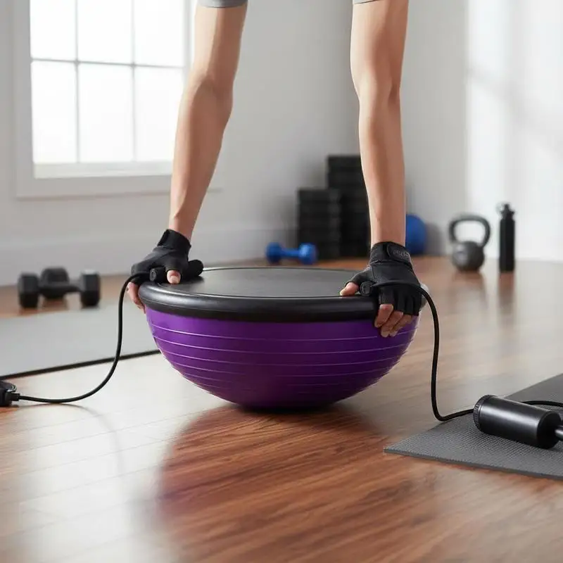 Hemisphere Balance Trainer 23 inch For Home Gym, Core Training, Full Body Workout, 660lbs Capacity Stability Base Resistance Bands Foot Pump Purple
Hemisphere Balance Trainer 23 inch For Home Gym, Core Training, Full Body Workout, 660lbs Capacity Stability Base Resistance Bands Foot Pump Purple