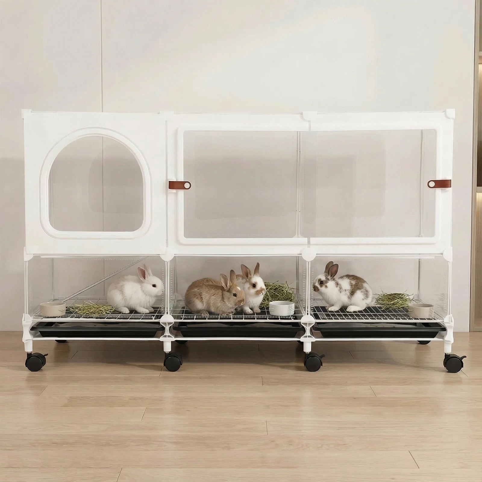 2-Tier Metal Rabbit Breeding Cage with Pull Out Tray Clear Panel Critter Cage 105x35x66cm for Indoor Animal Chinchillas
2-Tier Metal Rabbit Breeding Cage with Pull Out Tray Clear Panel Critter Cage 105x35x66cm for Indoor Animal Chinchillas