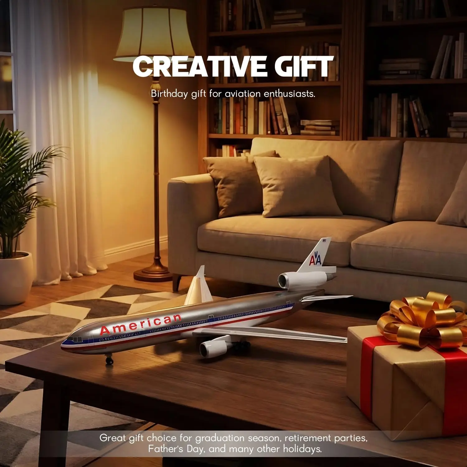 1:130 Scale plane model American MD-11 47cm resin airplanes decoration Model Kit With Lights And Wooden Base Collected Gift
1:130 Scale plane model American MD-11 47cm resin airplanes decoration Model Kit With Lights And Wooden Base Collected Gift