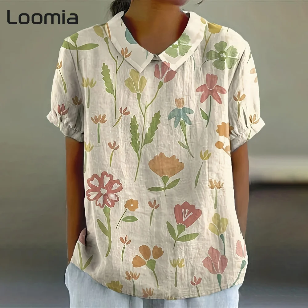 Summer New Woman Clothing Flower Graphic T Shirts Korean Reviews Many Clothes Fashion Woman Clothes Casual Lapel Female Clothing
Summer New Woman Clothing Flower Graphic T Shirts Korean Reviews Many Clothes Fashion Woman Clothes Casual Lapel Female Clothing