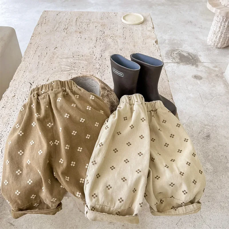 Spring Autumn Baby Children's Casual Pants 1-6Y Simple Loose Boys Printed Trousers Korean Style Girls' Cotton Haren Pants
Spring Autumn Baby Children's Casual Pants 1-6Y Simple Loose Boys Printed Trousers Korean Style Girls' Cotton Haren Pants
