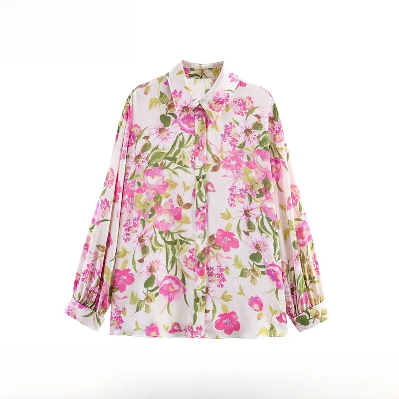 Fashionable Silk Satin Feel Floral Print Shirt Women's Loose Fit Long Sleeve Polyester Velvet Shirt New Arrival Spring Summer
Fashionable Silk Satin Feel Floral Print Shirt Women's Loose Fit Long Sleeve Polyester Velvet Shirt New Arrival Spring Summer