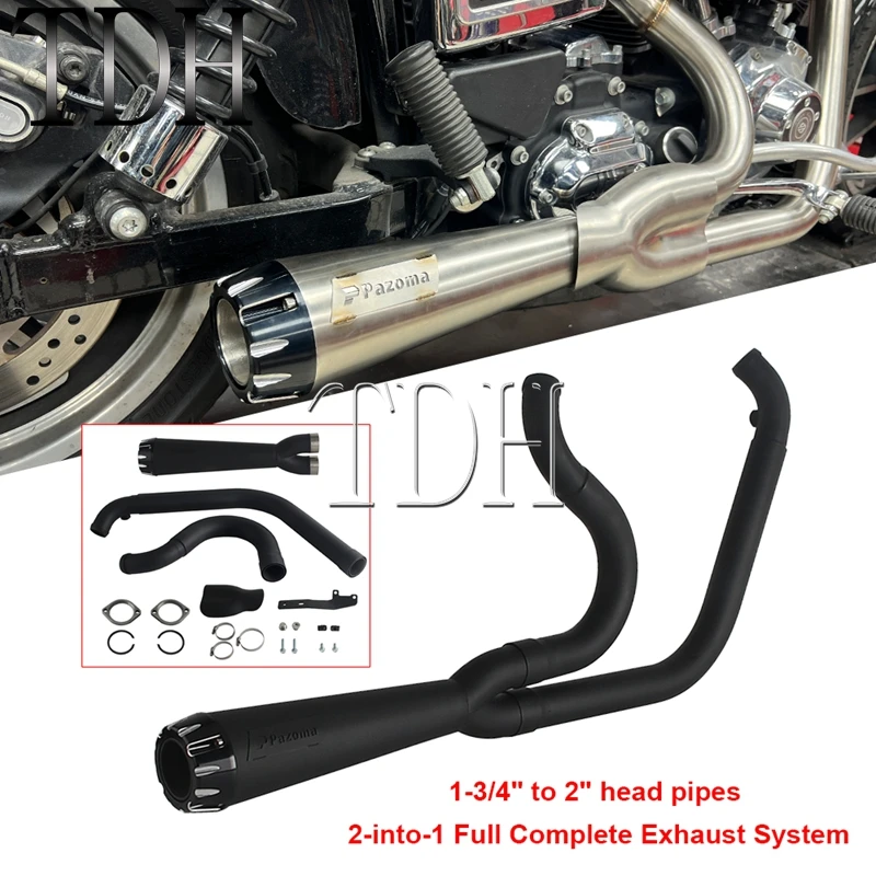Motorcycle Exhaust System Muffler Exhaust Pipe 2-Into-1 Exhaust Kits For Harley Dyna Super Glide w/ Mid-Controls Forward Control
Motorcycle Exhaust System Muffler Exhaust Pipe 2-Into-1 Exhaust Kits For Harley Dyna Super Glide w/ Mid-Controls Forward Control