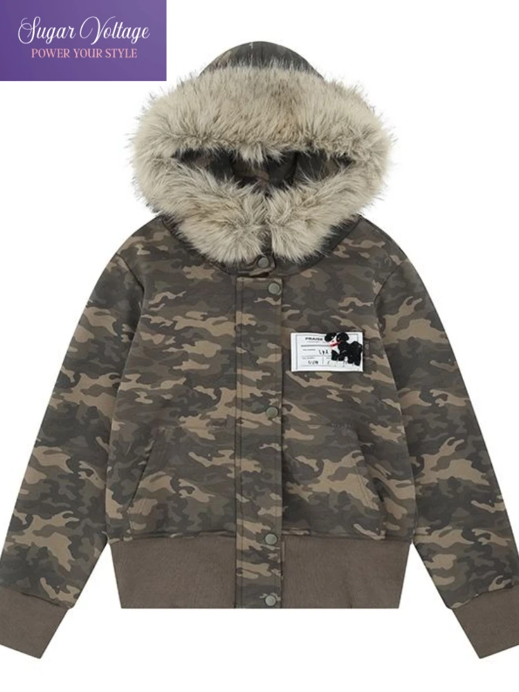 Casual Y2K Vintage Streetwear Slim Fit Winter Coat Fur Collar Hoodie Jacket American Retro Warm Outerwear Women Girls Ladies New
Casual Y2K Vintage Streetwear Slim Fit Winter Coat Fur Collar Hoodie Jacket American Retro Warm Outerwear Women Girls Ladies New