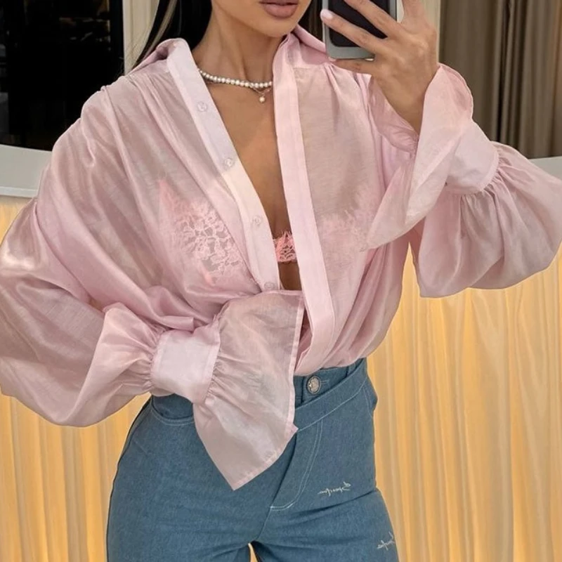 Autumn Women's Fashion Loose Turn Down Collar Shirt Office Lady Solid Versatile Flare Sleeve Blouse Casual Elegant Female Top
Autumn Women's Fashion Loose Turn Down Collar Shirt Office Lady Solid Versatile Flare Sleeve Blouse Casual Elegant Female Top