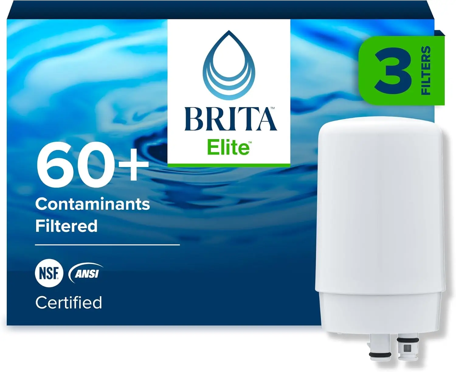Faucet Water Filter 3-Pack, Removes 99% Lead & Chlorine, Fits Standard Faucets
Faucet Water Filter 3-Pack, Removes 99% Lead & Chlorine, Fits Standard Faucets