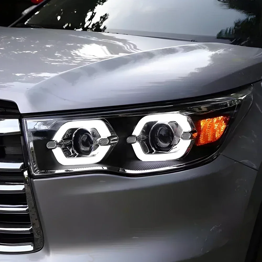 Автомобильные передние фонари в сборе для Toyota Highlander Kluger 2015-2017, обновление автомобильных фар, светодиодный двойной объектив проектора, аксессуары
Автомобильные передние фонари в сборе для Toyota Highlander Kluger 2015-2017, обновление автомобильных фар, светодиодный двойной объектив проектора, аксессуары