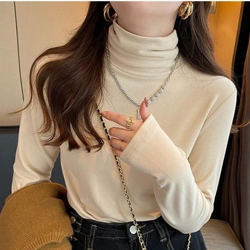 Turtleneck Bottom Women's Autumn and Winter New Fashion Commute Solid Color Slim Pullover Long Sleeved All-match T-shirt Tops
Turtleneck Bottom Women's Autumn and Winter New Fashion Commute Solid Color Slim Pullover Long Sleeved All-match T-shirt Tops