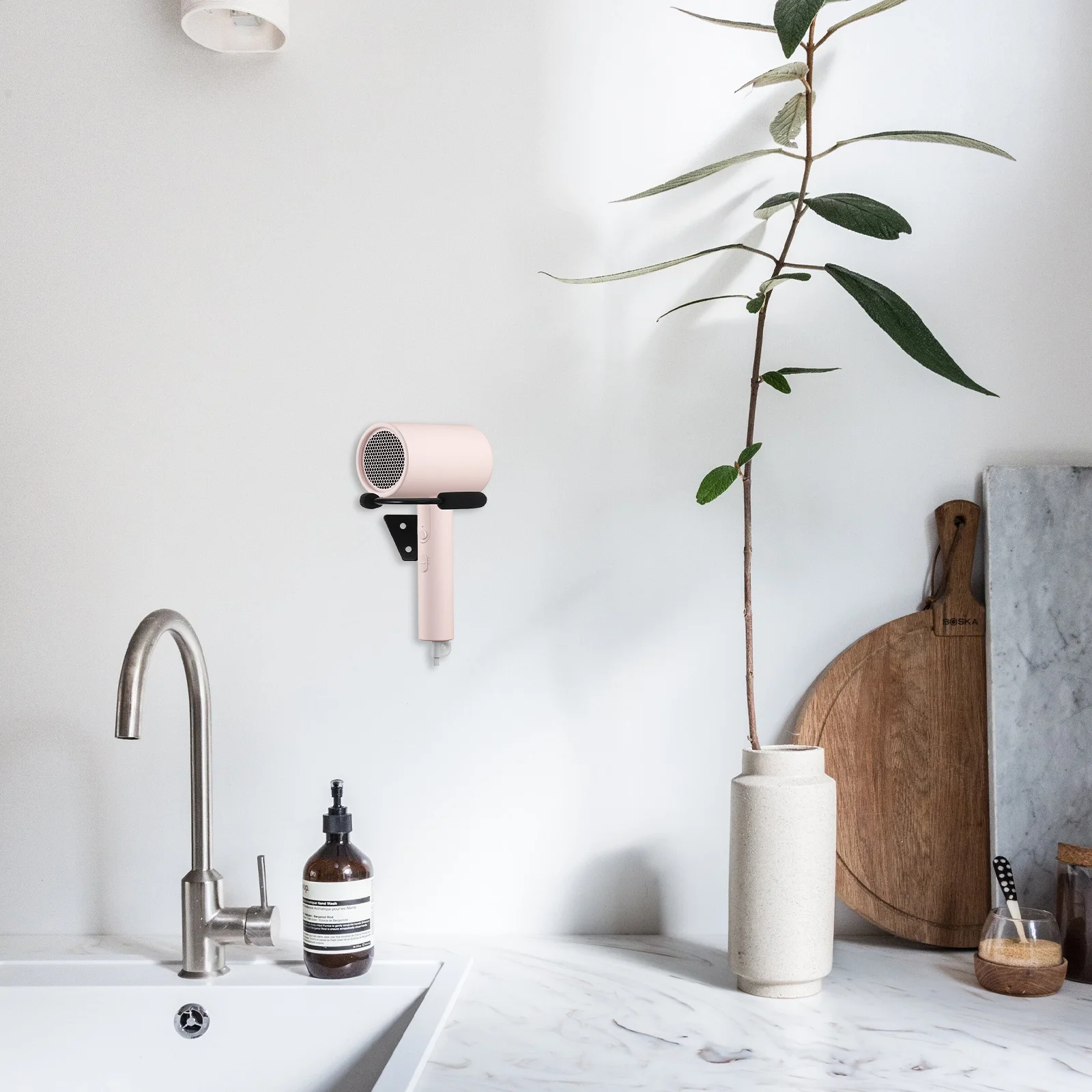 2Pcs Wall Mounted Hair Dryer Holder Metal Hair Tool Organizer Space Saving Blow Dryer Storage Rack for Bathroom Salon Vanity
2Pcs Wall Mounted Hair Dryer Holder Metal Hair Tool Organizer Space Saving Blow Dryer Storage Rack for Bathroom Salon Vanity