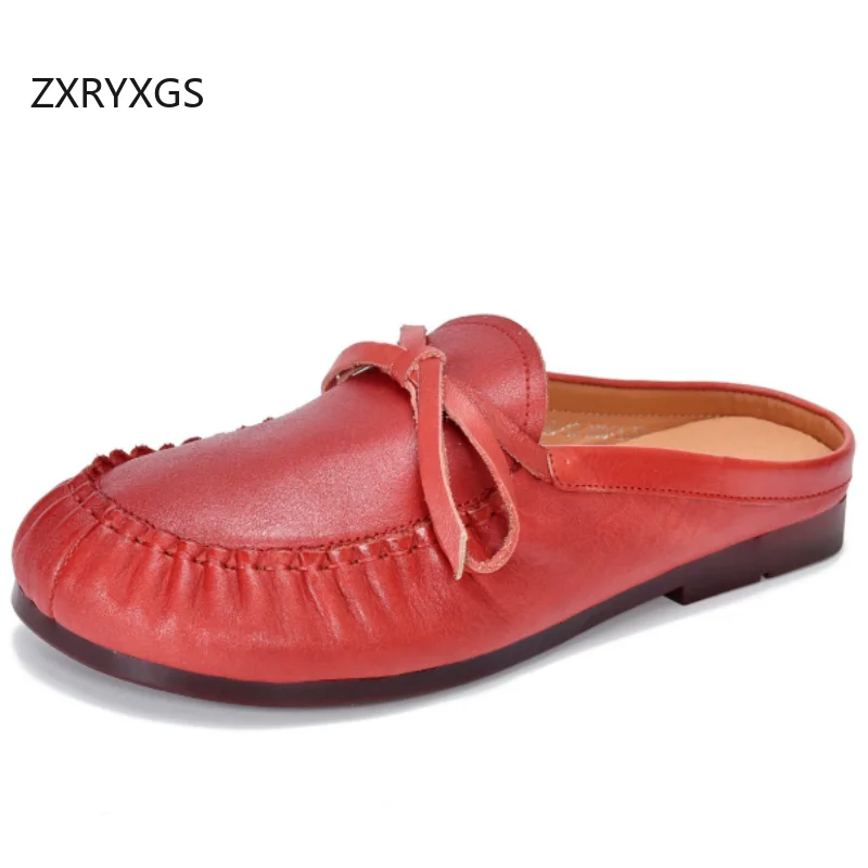 ZXRYXGS Soft Cowhide Outerwear Shoes Flat Slippers 2026 Summer Round Toe Bow Full Real Leather Slippers Women Fashion Slippers
ZXRYXGS Soft Cowhide Outerwear Shoes Flat Slippers 2026 Summer Round Toe Bow Full Real Leather Slippers Women Fashion Slippers