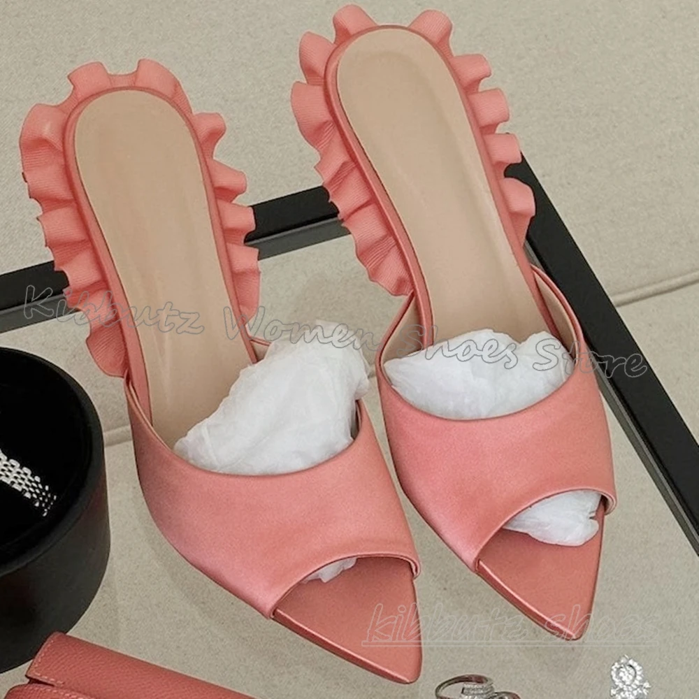 Satin Slipper Sandals Solid Color Slip-On Pointed Toe Thin Heels Fashion Luxury Elegant Concise Sexy Party Wedding Women Shoes
Satin Slipper Sandals Solid Color Slip-On Pointed Toe Thin Heels Fashion Luxury Elegant Concise Sexy Party Wedding Women Shoes