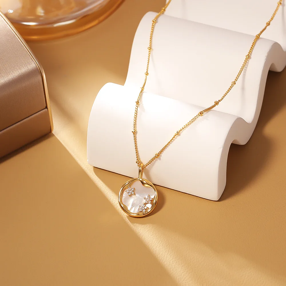 Fashionable and exquisite natural mother-of-pearl star zircon necklace, high-end niche light luxury commuting clavicle chain
Fashionable and exquisite natural mother-of-pearl star zircon necklace, high-end niche light luxury commuting clavicle chain