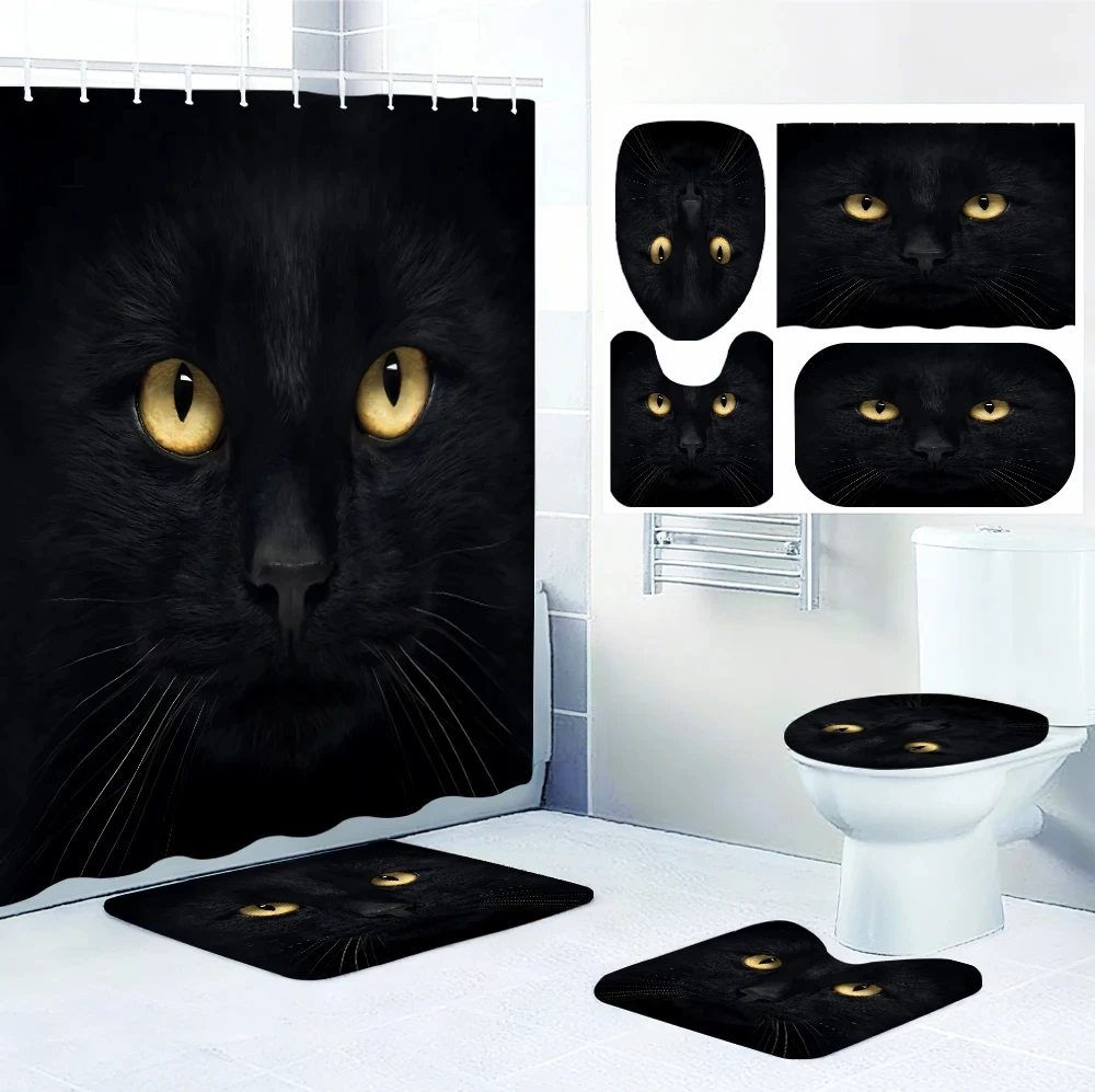 Набор занавесок для душа «Черный кот», 4 шт., 2D плоская занавеска для перегородки для ванной комнаты с принтом, современное украшение для домашней занавески
Набор занавесок для душа «Черный кот», 4 шт., 2D плоская занавеска для перегородки для ванной комнаты с принтом, современное украшение для домашней занавески