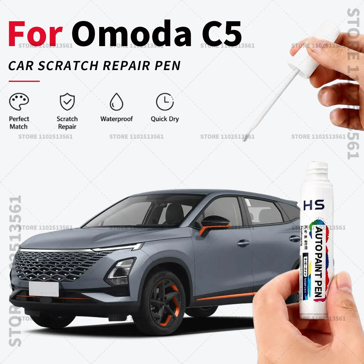 For Chirey Chery Omoda C5 Touch Up Paint Pen Quick Repair Car Scratch Chip Paint Brush White Black blue green premium silver
For Chirey Chery Omoda C5 Touch Up Paint Pen Quick Repair Car Scratch Chip Paint Brush White Black blue green premium silver