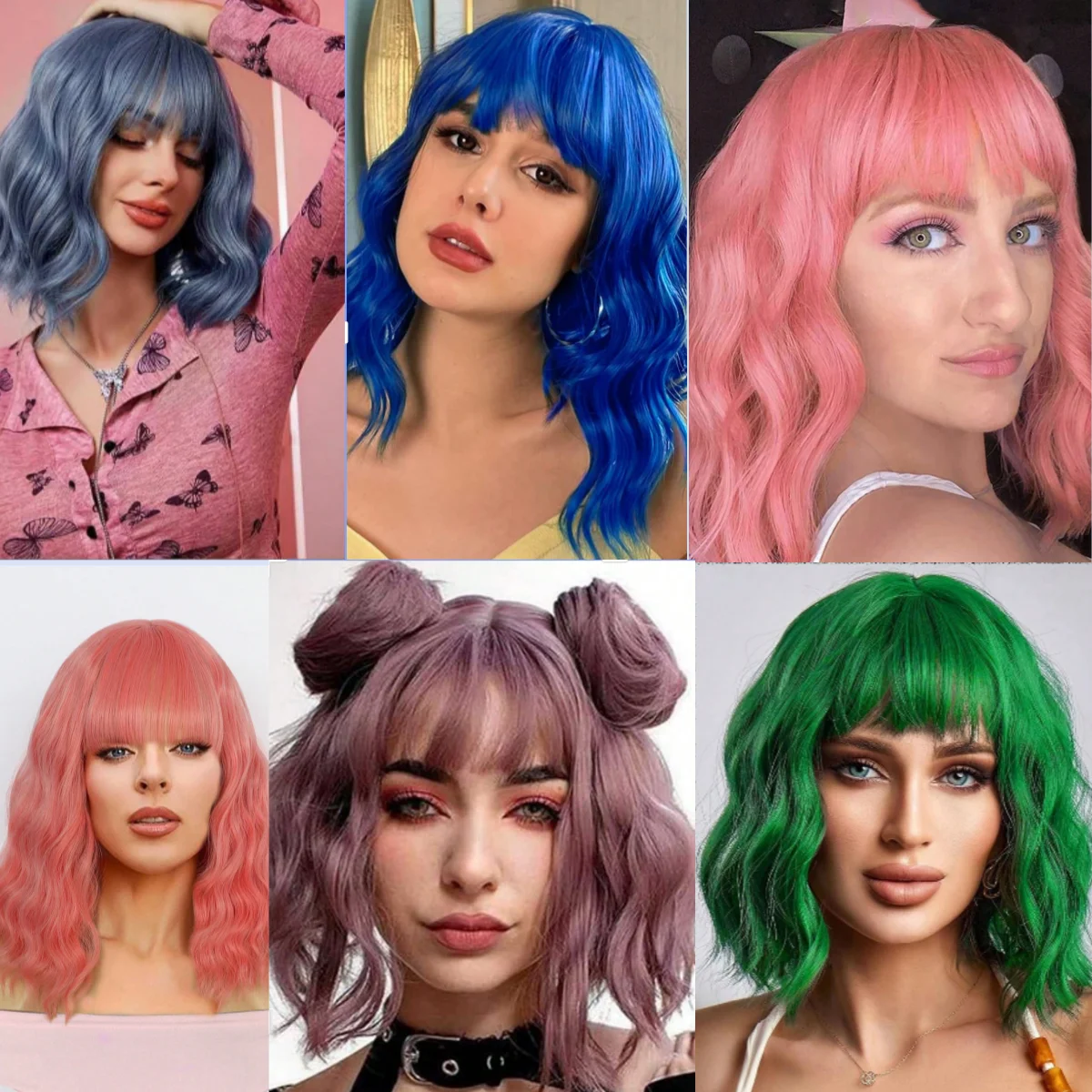 Synthetic Wigs for Women Short Wavy Curly Bob Wig with Bangs Shoulder Length 14 Inche,Fashionable synthetic wave wig
Synthetic Wigs for Women Short Wavy Curly Bob Wig with Bangs Shoulder Length 14 Inche,Fashionable synthetic wave wig