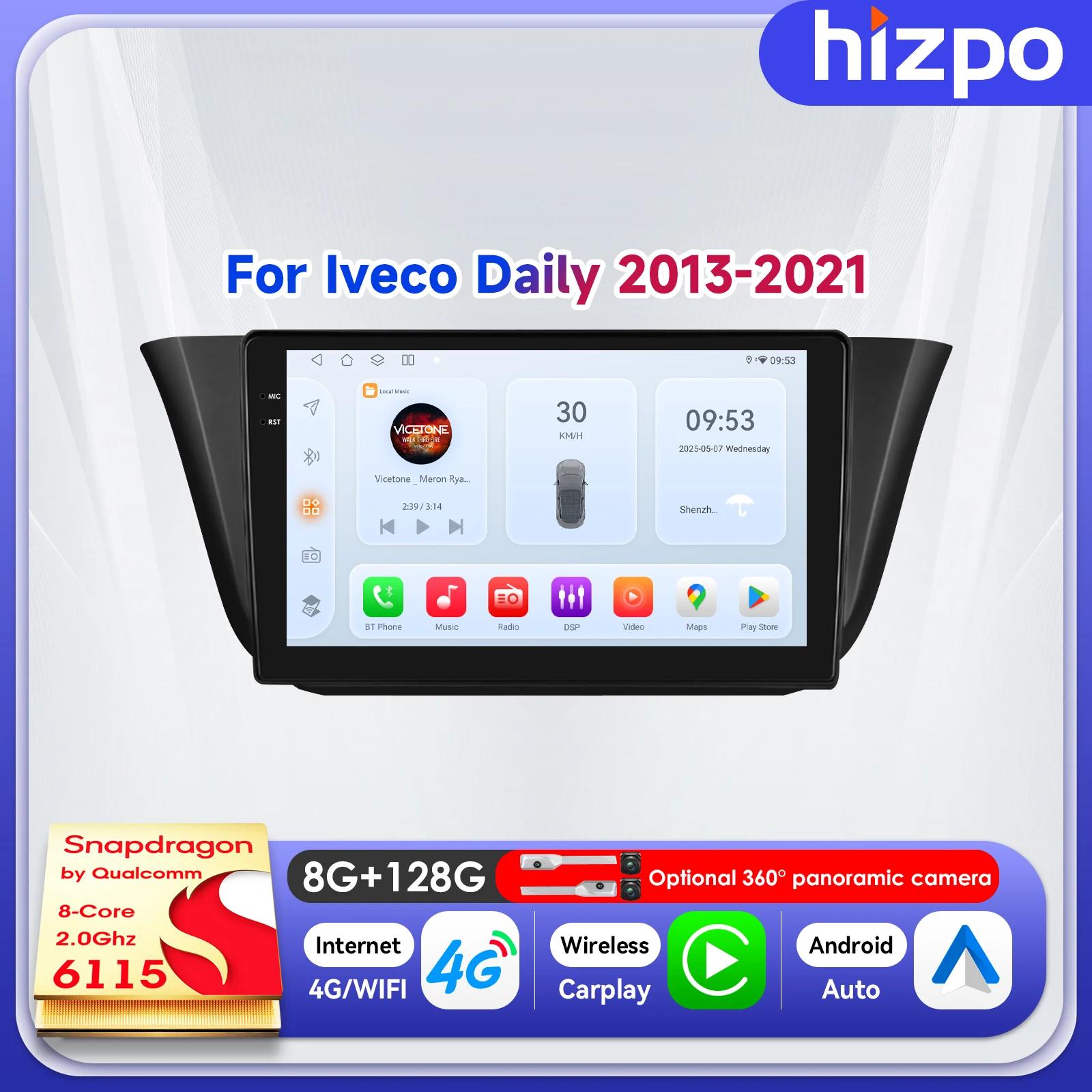 Автомагнитола Hizpo 9 дюймов с видеоэкраном для Iveco Daily 2013-2021, беспроводной CarPlay, 4G, мультимедийный плеер, GPS, Wi-Fi
Автомагнитола Hizpo 9 дюймов с видеоэкраном для Iveco Daily 2013-2021, беспроводной CarPlay, 4G, мультимедийный плеер, GPS, Wi-Fi