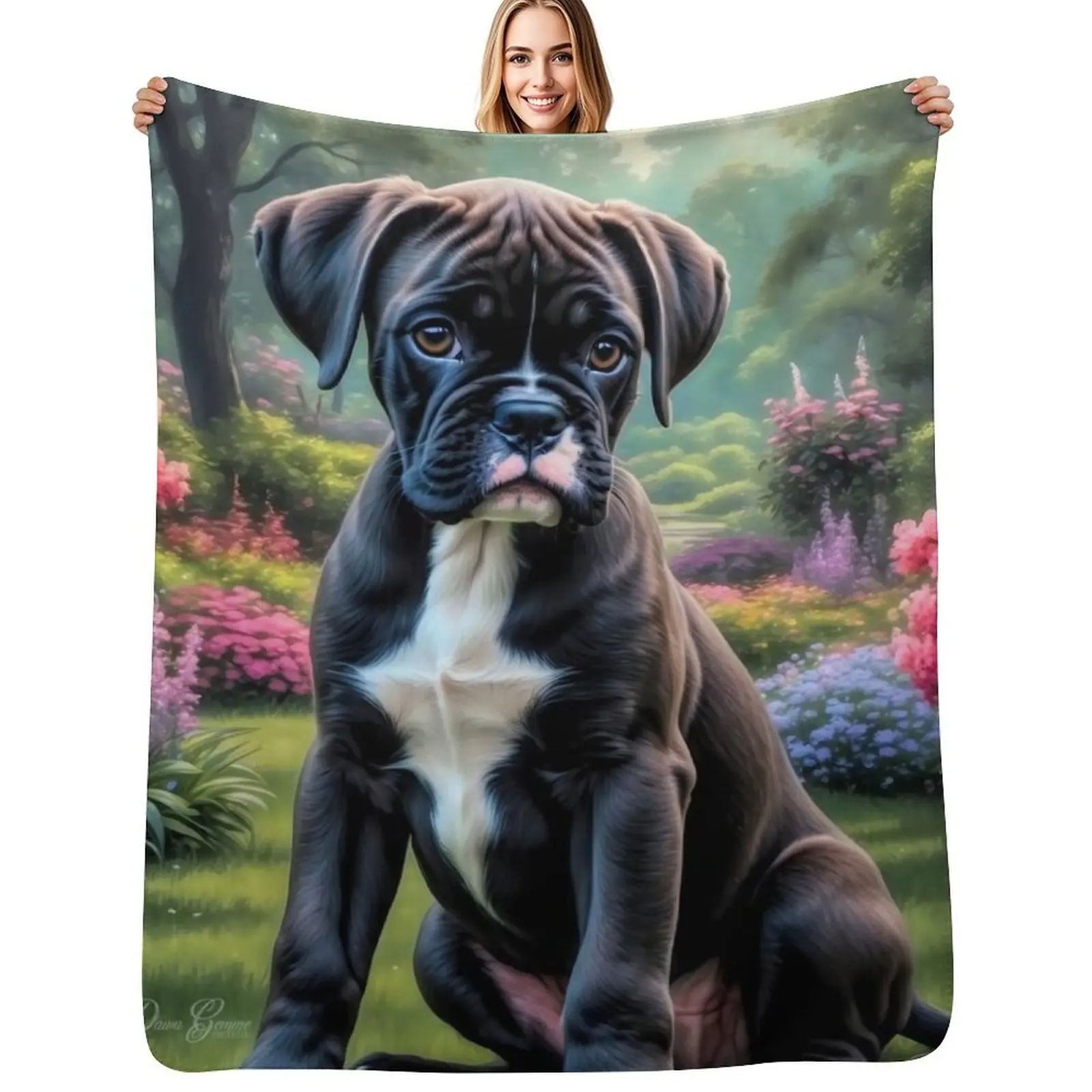 Gilles Black Boxer Puppy Portrait Painting Throw Blanket Easy Care Comfortable Blanket for Couch
Gilles Black Boxer Puppy Portrait Painting Throw Blanket Easy Care Comfortable Blanket for Couch