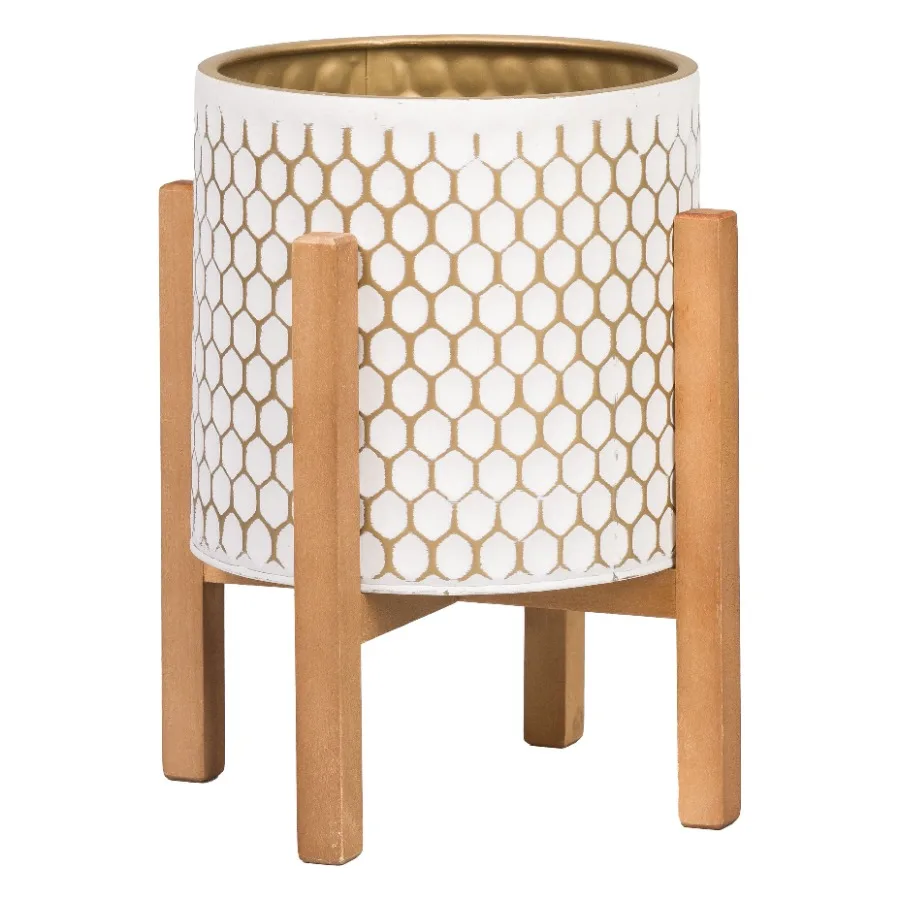 Honeycomb 12" x 10" Round Multi-Color Metallic Mid-Century Flower Pot
Honeycomb 12" x 10" Round Multi-Color Metallic Mid-Century Flower Pot