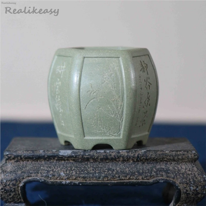 3Colors Creative Chinese Mini Purple Clay Flower Pot Handmade Succulent Bonsai Pot Simple Home Carving Hexagonal Flower PotLH839
3Colors Creative Chinese Mini Purple Clay Flower Pot Handmade Succulent Bonsai Pot Simple Home Carving Hexagonal Flower PotLH839