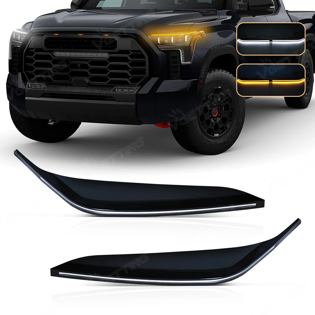 LED Car Light DRL For Toyota Tundra 2023 2024 Eyebrow Daytime Running Light Driving Headlight Yellow Turn Signal Lamp Waterproof
LED Car Light DRL For Toyota Tundra 2023 2024 Eyebrow Daytime Running Light Driving Headlight Yellow Turn Signal Lamp Waterproof