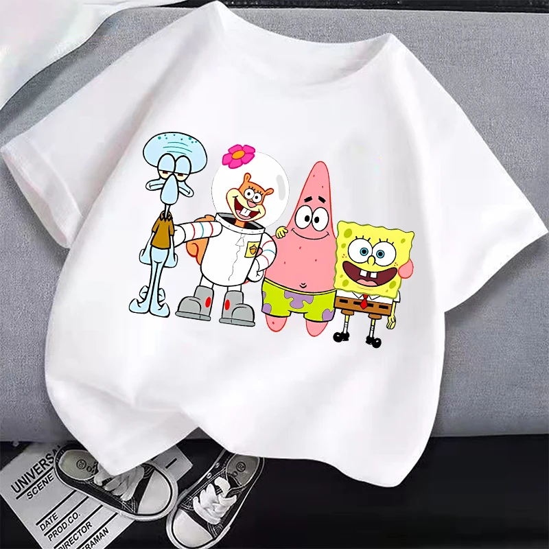 SpongeBob SquarePants Child Short Sleeve T-Shirt Anime Character Print Crew Neck Top Boys Girls Kawaii Summer Pullover Kids Gift
SpongeBob SquarePants Child Short Sleeve T-Shirt Anime Character Print Crew Neck Top Boys Girls Kawaii Summer Pullover Kids Gift