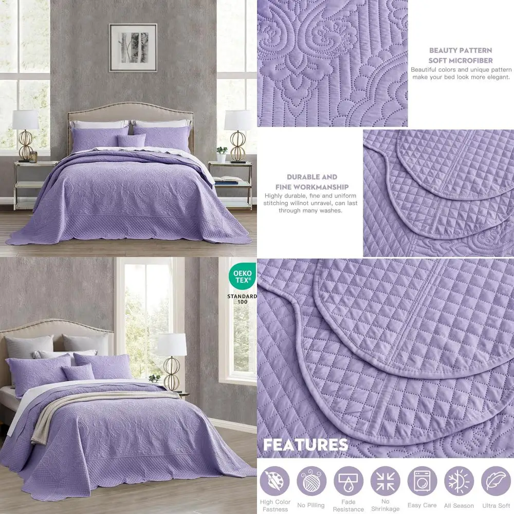 Большой комплект одеял King из микрофибры фиолетового лавандового цвета, 5 предметов, легкий двусторонний покрывало
Большой комплект одеял King из микрофибры фиолетового лавандового цвета, 5 предметов, легкий двусторонний покрывало