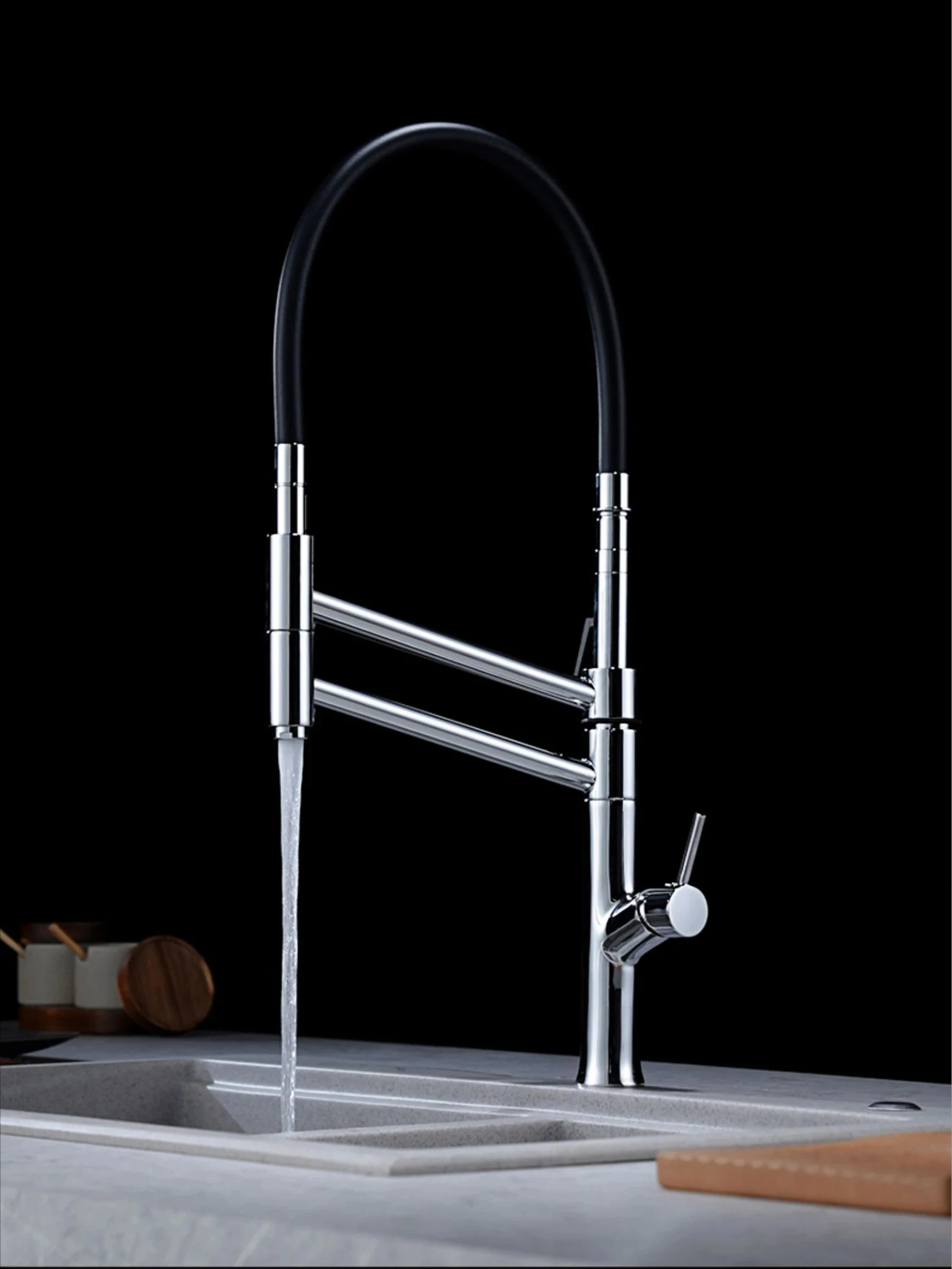 Chrome modern high-end brass kitchen faucet magnetic suction design single handle cold & hot dual-control 2-function sink Tap
Chrome modern high-end brass kitchen faucet magnetic suction design single handle cold & hot dual-control 2-function sink Tap
