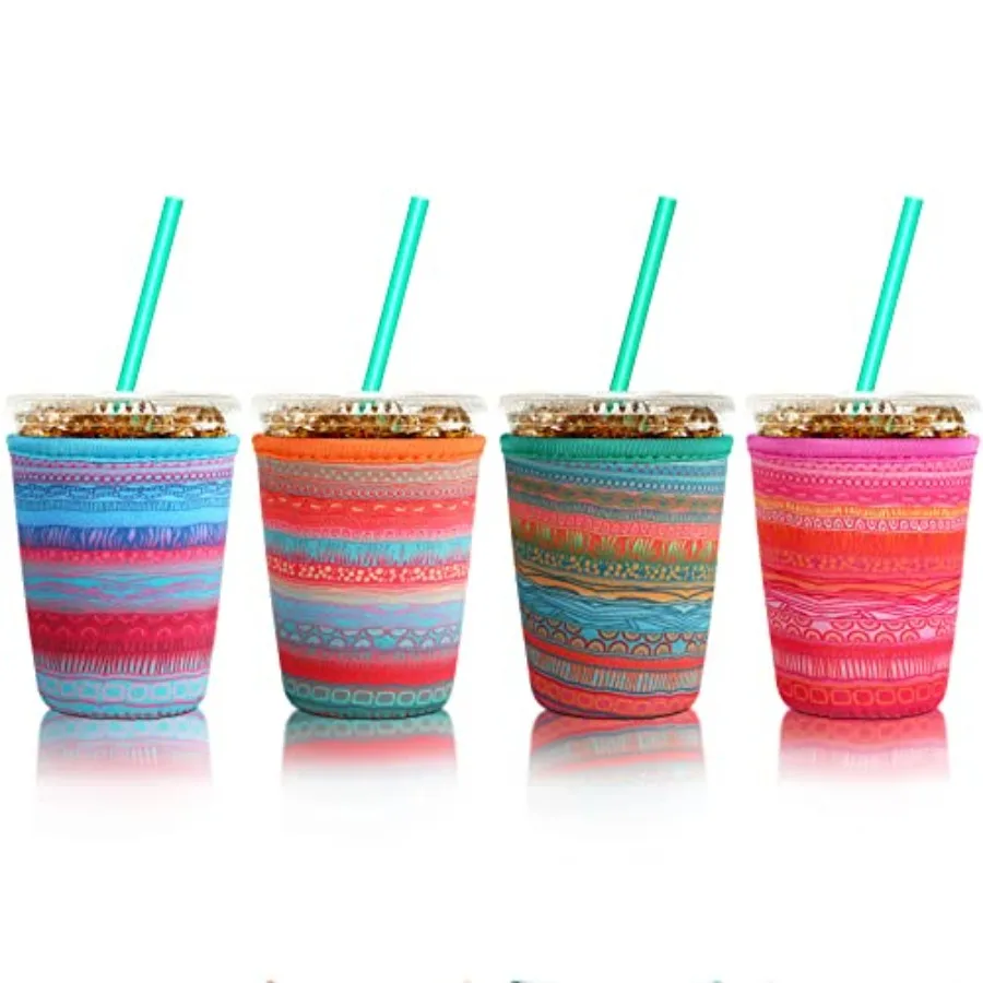 4 Pack Reusable Iced Coffee Insulator Sleeve, Neoprene Coffee Cup Holder for Iced Hot Drinks, Beverage Holder for Most Drinks
4 Pack Reusable Iced Coffee Insulator Sleeve, Neoprene Coffee Cup Holder for Iced Hot Drinks, Beverage Holder for Most Drinks